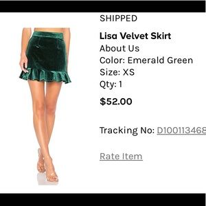 Lisa velvet skirt